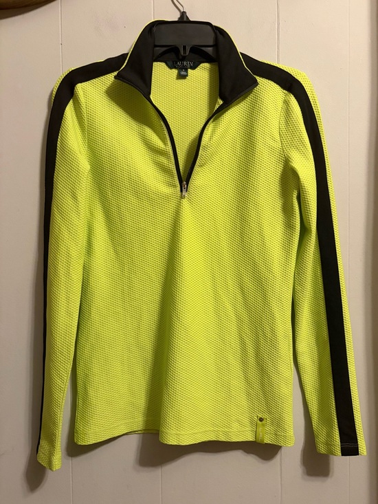 Lauren Ralph Lauren Tops - Lauren Ralph Lauren Neon Green Quarter-Zip Top- Women's